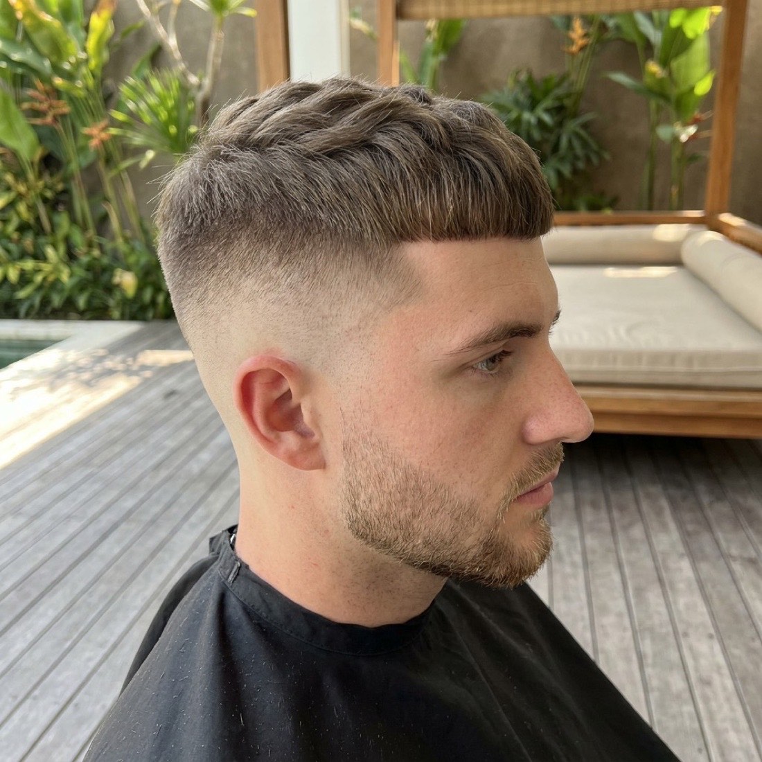 Clipper fade haircut by a mobile barber in Bali